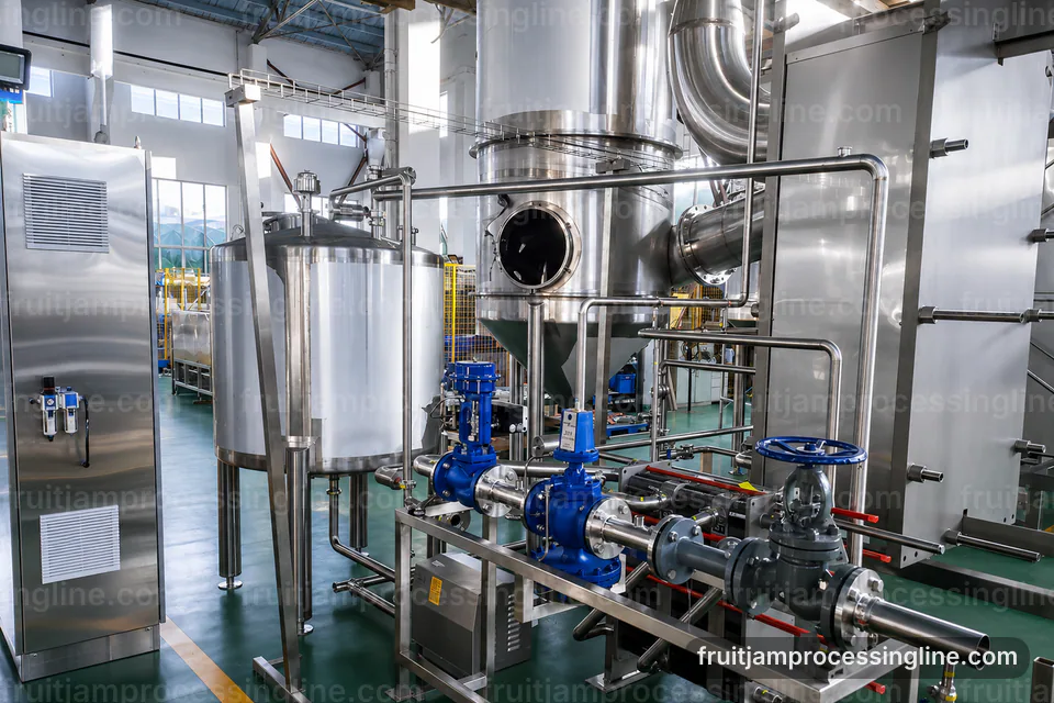 industrial fruit jam processing line, common buyer questions: batch mixing with controlled concentration section operating stage