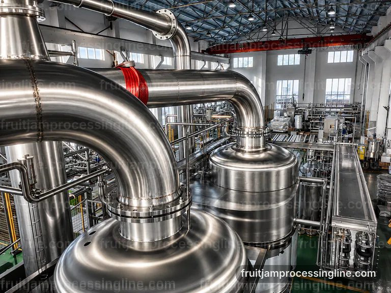 Industrial Fruit Jam Processing Line: Process Scope And Configuration Interface industrial fruit jam processing line, process scope and configuration: batch mixing with controlled concentration section connection view