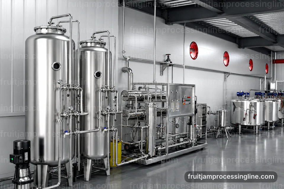 industrial fruit jam processing line, hygienic design: vacuum jam cooker operating stage