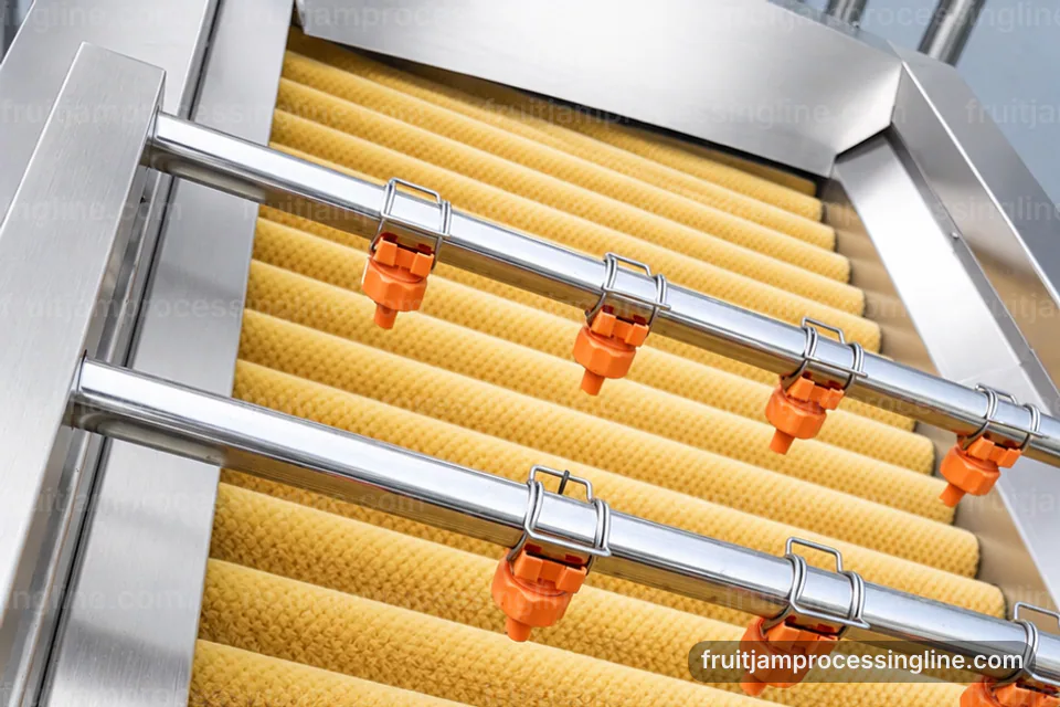 industrial fruit jam processing line, feed and output handling: vacuum jam cooker operating stage