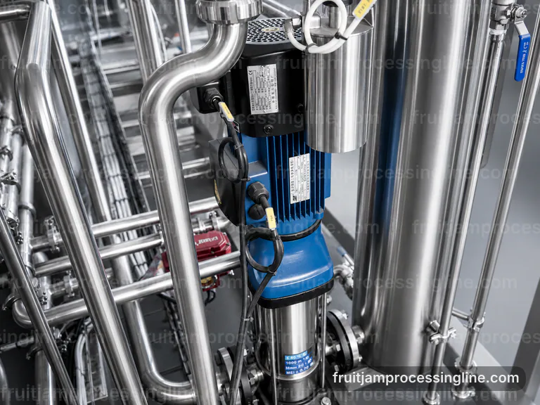 industrial fruit jam processing line, selection criteria: vacuum jam cooker connection view