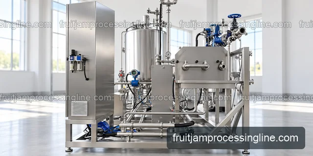 CIP tanks, pump, heat exchanger and control cabinet